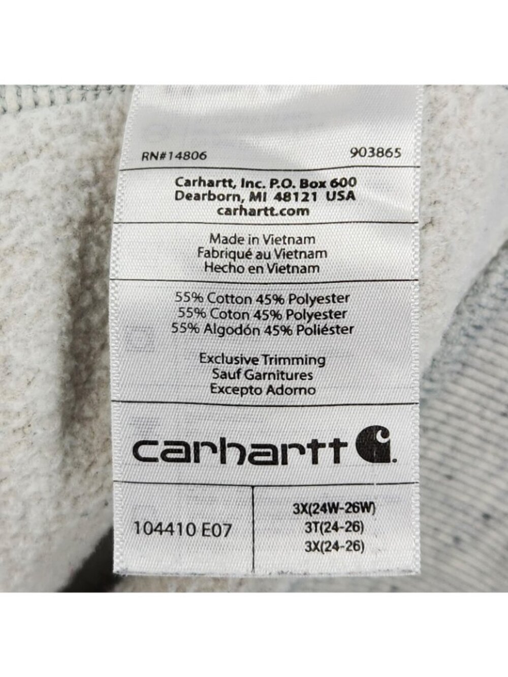 Carhartt Sweater Womens 3X 24W-26W Gray Crew Neck Sweatshirt Relaxed Fit - Picture 7 of 10